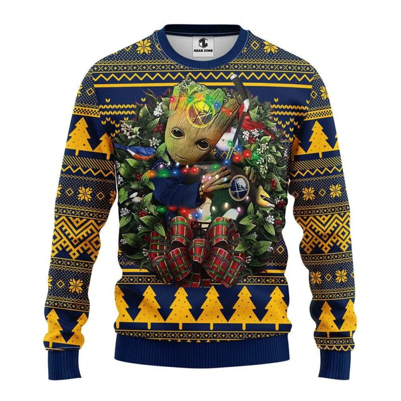 Buffalo Sabres Groot Hug Ugly Christmas Sweater, NHL Christmas Sweater