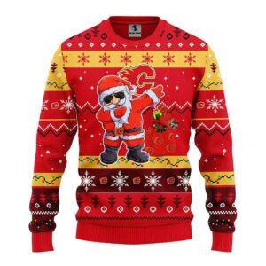 Calgary Flames Dabbing Santa Claus Ugly Christmas Sweater, NHL Christmas Sweater