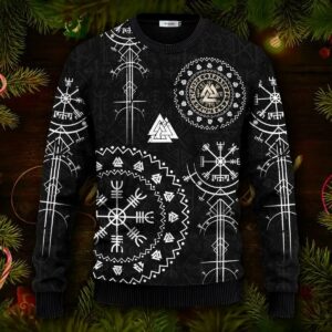 Careful Boy I&apos;m Old For Good Reason Viking Ugly Christmas Sweater