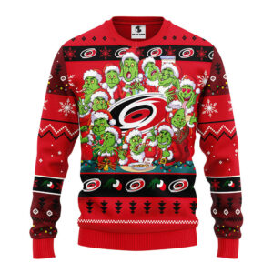 Carolina Hurricanes 12 Grinch Xmas Day Ugly Christmas Sweater, Grinch Xmas Sweater