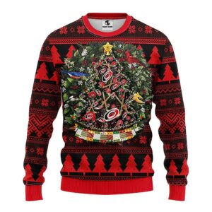 Carolina Hurricanes Tree Ball Ugly Christmas Sweater, NHL Christmas Sweater