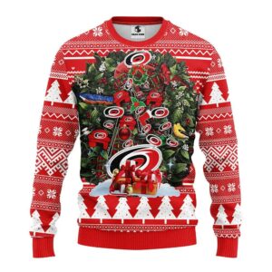 Carolina Hurricanes Tree Christmas Ugly Sweater, NHL Christmas Sweater