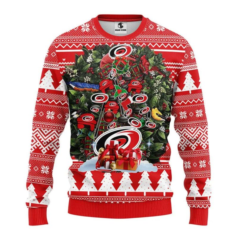 Carolina Hurricanes Tree Christmas Ugly Sweater, NHL Christmas Sweater