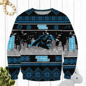Carolina Panthers Big Logo Ugly Christmas Sweater, NFL Christmas Sweater