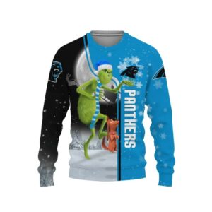 Carolina Panthers Grinch &amp; Scooby?Doo Ugly Christmas Sweater, NFL Christmas Sweater