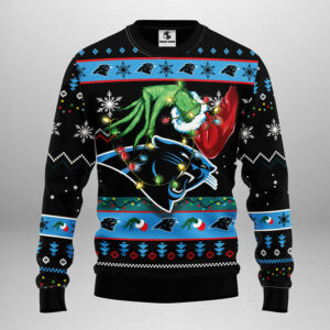 Carolina Panthers Grinch Ugly Christmas Sweater, Grinch Xmas Sweater