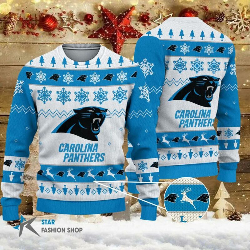 Carolina Panthers Ugly Christmas Sweater, NFL Christmas Sweater