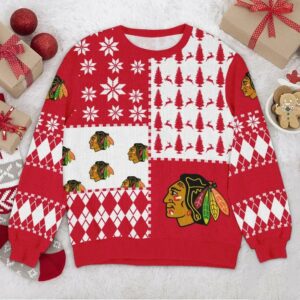 Chicago Blackhawks NHL Ugly Christmas Sweater, NHL Christmas Sweater