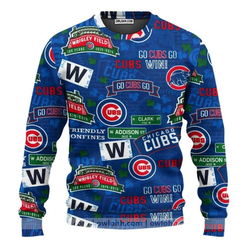 Chicago Cubs Baseball Ugly Christmas Sweater, MLB Christmas Sweater