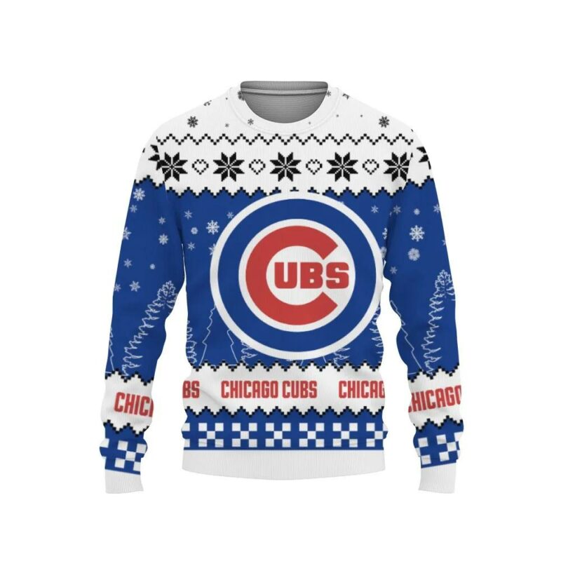 Chicago Cubs Big Logo Ugly Sweater, MLB Christmas Sweater
