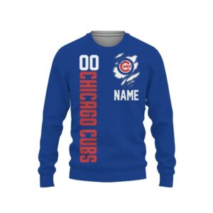 Chicago Cubs Custom Name Number Ugly Christmas Sweater, MLB Christmas Sweater