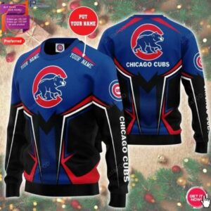 Chicago Cubs For Fans Custom Ugly Christmas Sweater, MLB Christmas Sweater