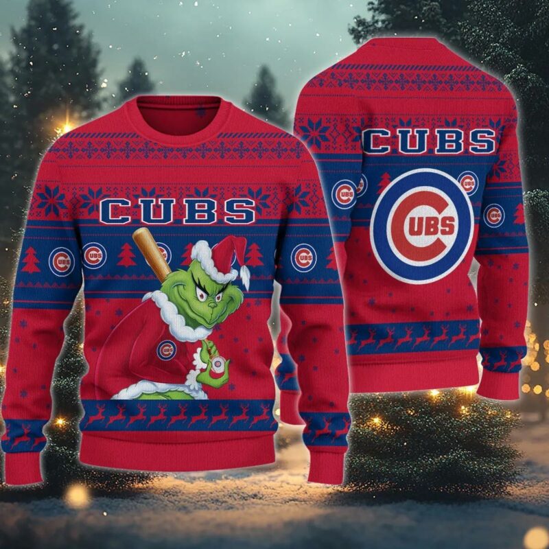 Chicago Cubs Grinch Stolen Ugly Christmas Sweater, MLB Christmas Sweater