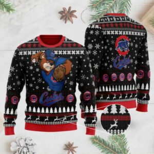 Chicago Cubs Mascot Ugly Christmas Sweater, MLB Christmas Sweater