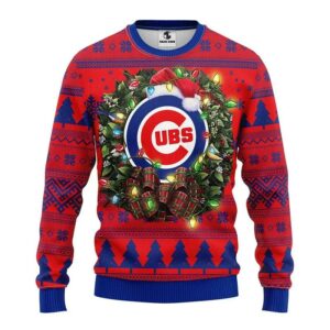 Chicago Cubs Santa Hat Ugly Christmas Sweater, MLB Christmas Sweater