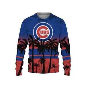 Chicago Cubs Tree Beach Ugly Christmas Sweater, MLB Christmas Sweater