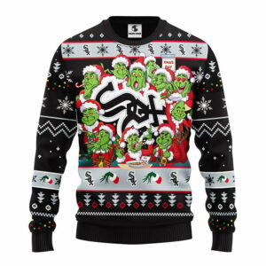 Chicago White Sox 12 Grinch Xmas Day Ugly Christmas Sweater, Grinch Xmas Sweater