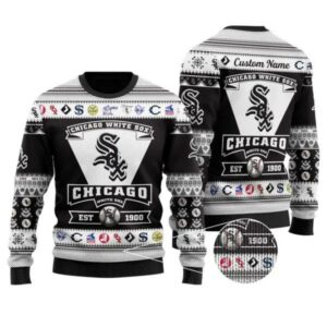 Chicago White Sox Custom Name Ugly Christmas Sweater, MLB Christmas Sweater
