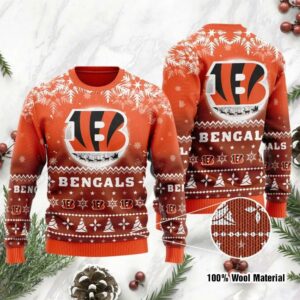 Cincinnati Bengals American Football Ugly Christmas Sweater, NFL Christmas Sweater