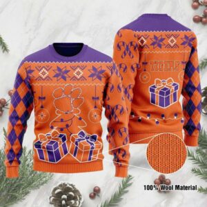 Clemson Tigers Box Gift Ugly Christmas Sweater, NCAA Christmas Sweater