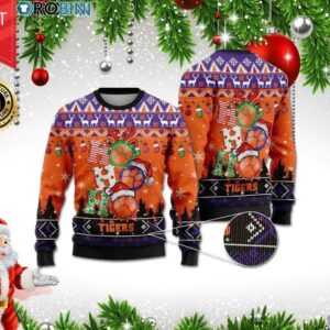Clemson Tigers Ho Ho Ho Ugly Christmas Sweater, NCAA Christmas Sweater