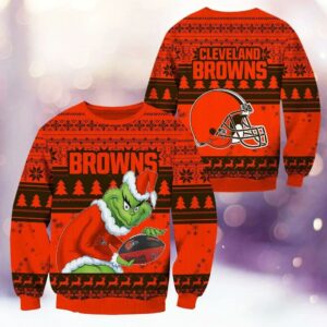 Cleveland Browns Grinch Stolen Ugly Christmas Sweater, NFL Christmas Sweater