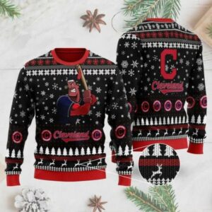 Cleveland Indians Mascot Christmas Ugly Sweater, MLB Christmas Sweater