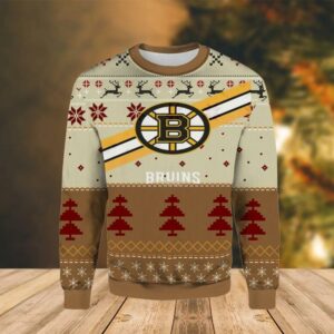 Clinched Atlantic Division Boston Bruins Ugly Christmas Sweater, NHL Christmas Sweater