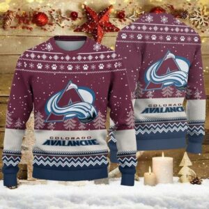 Colorado Avalanche Big Logo Ugly Christmas Sweater, NHL Christmas Sweater