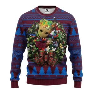 Colorado Avalanche Groot Hug Ugly Christmas Sweater, NHL Christmas Sweater