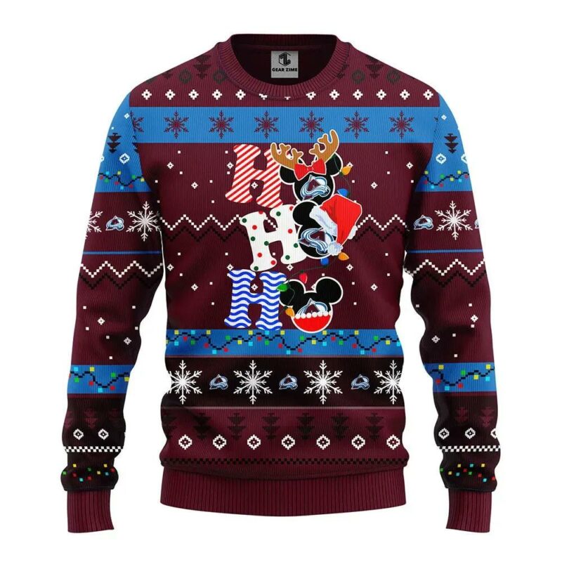 Colorado Avalanche Hohoho Ugly Christmas Sweater, NHL Christmas Sweater