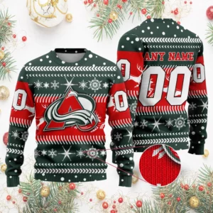 NHL Colorado Avalanche | Personalized Name &amp; Number Unisex Sweater For Christmas Season