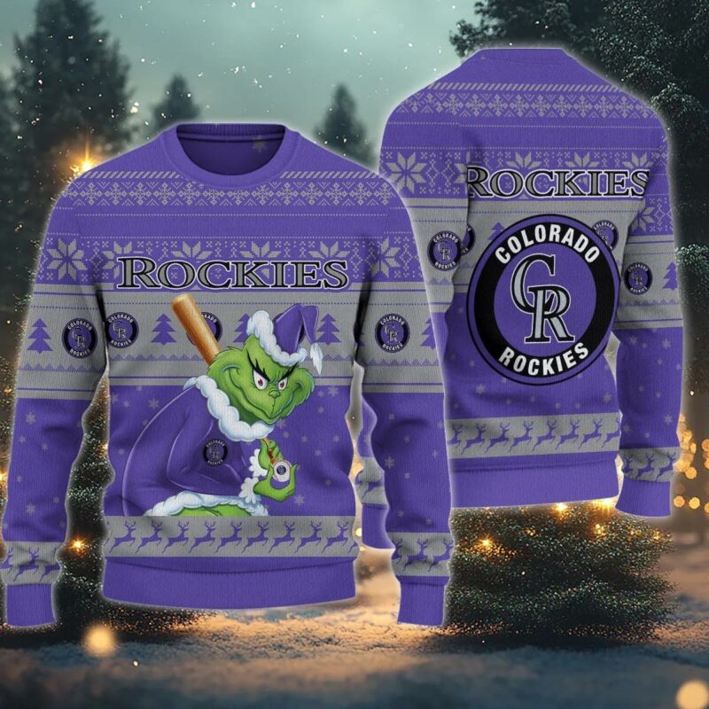 Colorado Rockies Grinch Stolen Ugly Christmas Sweater, MLB Christmas Sweater