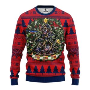 Columbus Blue Jackets Tree Ball Ugly Christmas Sweater, NHL Christmas Sweater