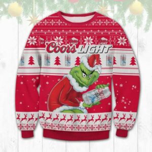 Coors Light Grinch Stolen Ugly Sweater, Grinch Holiday Sweater