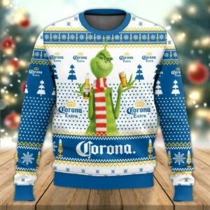 Corona Extra Grinch Ugly Sweater, Grinch Holiday Sweater