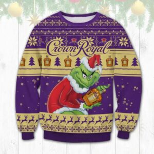 Crown Royal Grinch Stolen Ugly Sweater, Grinch Holiday Sweater