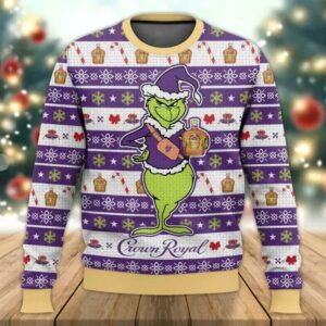 Crown Royal Grinch Ugly Sweater, Grinch Holiday Sweater