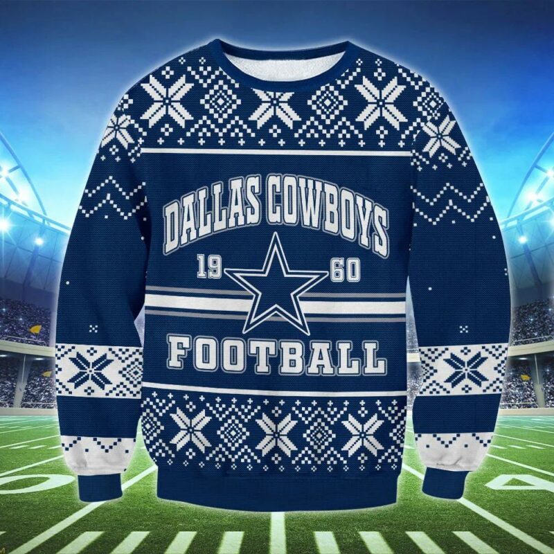 Dallas Cowboys 1960 Ugly Christmas Sweater, NFL Christmas Sweater