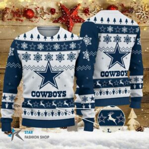 Dallas Cowboys Big Logo NFL Ugly Christmas Sweater, NFL Christmas Sweater