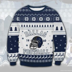 Dallas Cowboys Big Logo Ugly Christmas Sweater, NFL Christmas Sweater