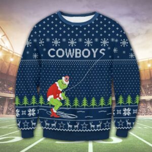 Dallas Cowboys Funny Grinch Ugly Christmas, NFL Christmas Sweater