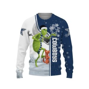 Dallas Cowboys Grinch &amp; Scooby?Doo Ugly Christmas Sweater, NFL Christmas Sweater