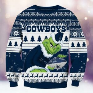 Dallas Cowboys Grinch Ugly Christmas Sweater, Dallas Cowboys Xmas Sweater