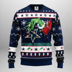 Dallas Cowboys Grinch Ugly Christmas Sweater, Grinch Xmas Sweater