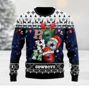 Dallas Cowboys Ho Ho Ho Ugly Christmas Sweater Unique Gift For Men And Women, Christmas Sweater Dallas Cowboys