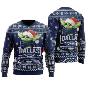 Dallas Cowboys Sweater Baby Grogu 1960 Dallas Cowboys Ugly Sweater Navy Blue Unisex Adults New Release