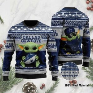 Dallas Cowboys Sweater Ugly Christmas Sweater, Baby Grogu Star War Christmas Sweater
