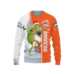 Denver Broncos Grinch &amp; Scooby?Doo Ugly Christmas Sweater, NFL Christmas Sweater