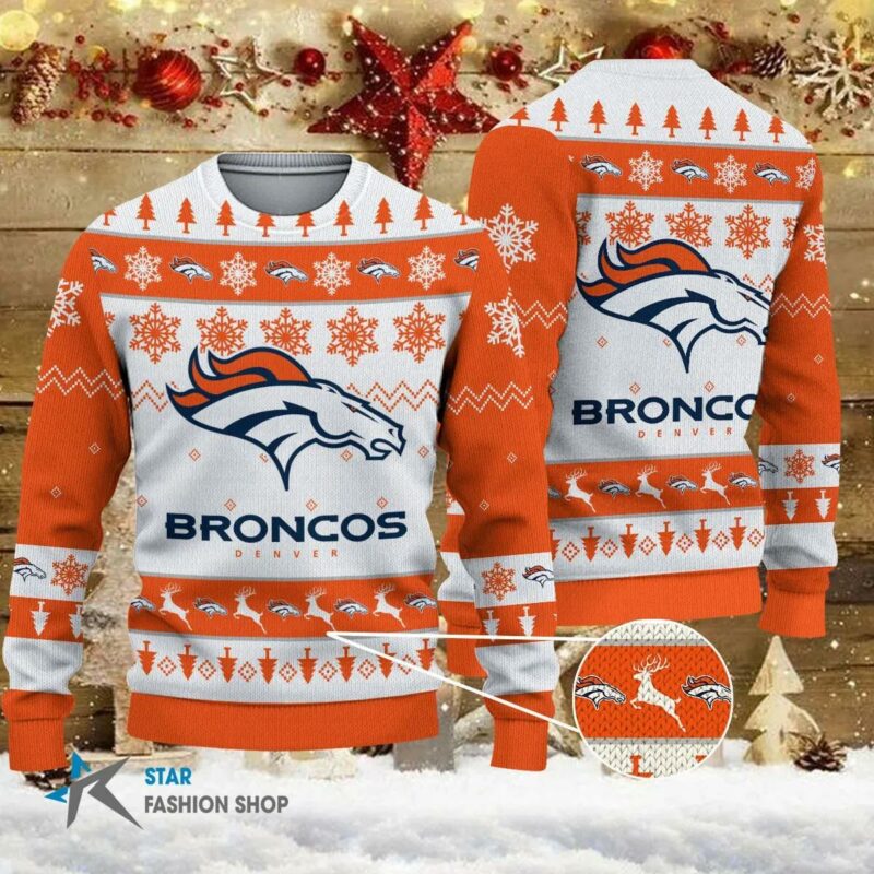 Denver Broncos NFL Ugly Christmas Sweater, NFL Christmas Sweater